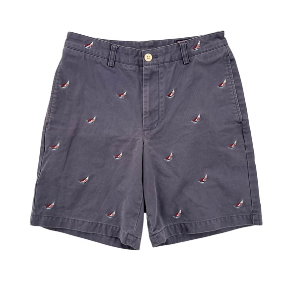 Vineyard Vines Other - Vineyard Vines Sailboat Embroidered Shorts Men 30 Gray/Blue Nautical Preppy
